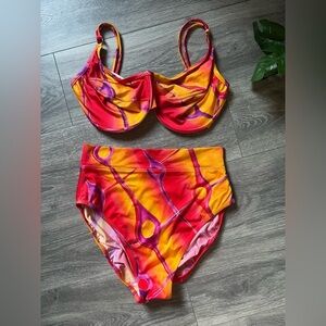 Tara grinna vintage high waisted bikini set. Size 16/size 32-36E